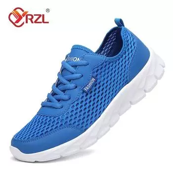 YRZL Новые кроссовки для бега для мужчин, дышащая спортивная обувь, легкие модные летние дышащие кроссовки для мужчин, большие размеры 38-48 39 светло-серый