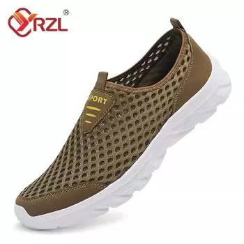 YRZL Summer Men Casual Shoes Hollow Mesh Sneakers Men Trendy Lightweight Gym Shoes Adult Breathable Men s Trainers Loafers Men 39 синий