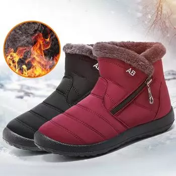 YRZL Women s Boots Warm Fur Winter Boots for Women Waterproof Snow Boots Anti Slip Winter Casual Flat Shoe Women Winter Footwear 36 чёрный