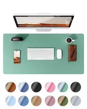 YSAGi Настольный коврик из кожи, большой коврик для мыши, настольная промокашка из искусственной кожи, коврик для ноутбука, водонепроницаемый настольный блокнот, нескользящий, для офиса/дома (Патина,