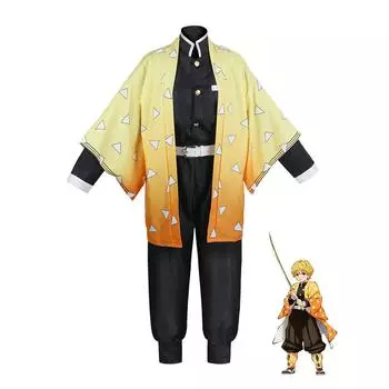 Ysir аниме Devil Hunter Agatsuma Zenitsu косплей костюм женское кимоно униформа Хэллоуин Рождество 110 жёлтый