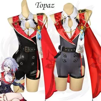 Ysir Topaz Honkai Impact 3 Star Dome Railway Cos Service Аниме Игровой Костюм Хэллоуин XS красный