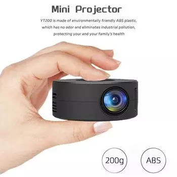 YT200 Smart Projector LED HD Video Projetor 4K Same Screen Home Cinema Outdoor Portable Projetor Home Media Player Proyectors чёрный