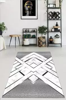 YTRHOME Home Modern E1009 Нескользящая точечная основа с цифровой печатью нового поколения, ковер для гостиной, кухни, прихожей и напольный коврик