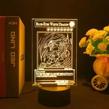 Yu Gi Oh, аниме-фигурка, светодиодный ночник Yugi Muto, темный маг, рендеринг, экшн-фигурки, декор для спальни, 3D-лампа, детская модель, игрушки, подарки