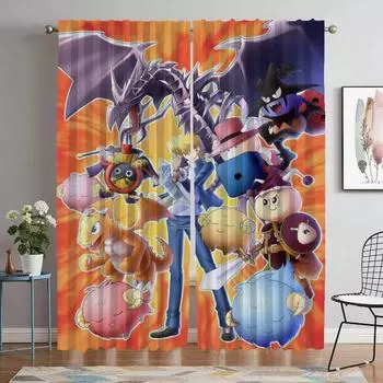 Yu-Gi-Oh затемняющие шторы 2 шт. современные шторы для гостиной для камеры тюль для спальни оконные шторы перегородки жалюзи W50xH70cmx2pcs-CL