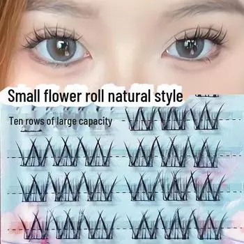 Yue Jiao Niang Lazy Curl Natural V-Shape Eyelashes: Single Cluster, Ideal for Daily Use, Students, and Photogenic Looks