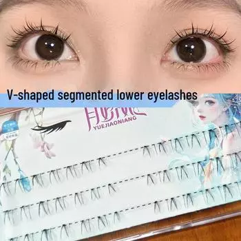 Yue Jiao Niang V-Shaped Thin Stem Fairy Lower False Eyelashes for Students & Makeup Artists