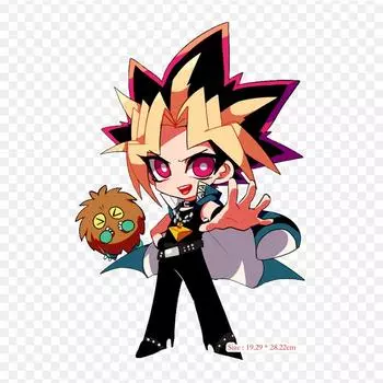 Yugi Chibi Art Yugi Mutou Yami Yugi железные нашивки для одежды, наклейки с аппликациями на одежду, термочувствительная нашивка на заказ