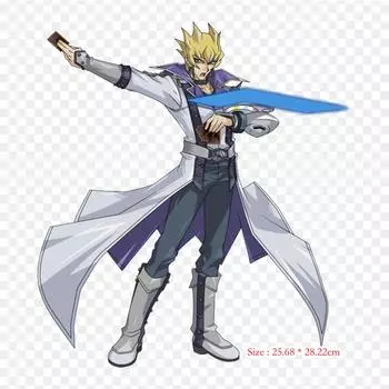 Yugioh Arc V Jack Yugi Mutou Jack Нашивки с термонаклейками для одежды Аппликации Наклейки на одежду Термочувствительные индивидуальные нашивки