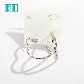 Yuji Spring/Summer Fashion Personality Ear Stud Female Elegant Special-Interest Design Butterfly Earring Ear Clip Earrings Gift for Girlfriend [Ear clip] heart-shaped ear ring