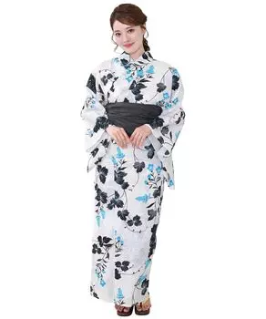 Yukata Change 6 Piece Set Heiko Waist Retro C Kikyo [KYOETSU] Set, Weave, (Yukata, Obi, Underwear, Geta, Strap) Women s (16. Byakuya)
