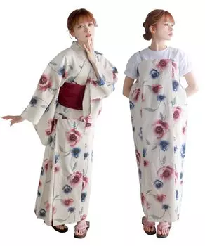 Yukata Change One 2 Piece Set Heiko One Size Fits [Kyoetsu] Set, Weave, Ecru, Piece, (Юката, Оби), Женский (2. Белоснежка, Большая)