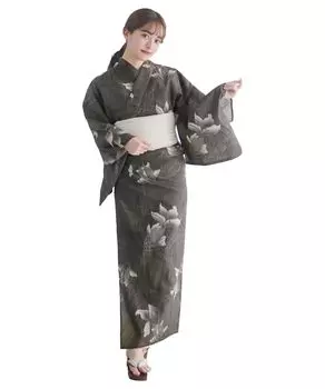 Yukata change set heiko H Yoi no Kyo one size fits [KYOETSU] set, weave, unbleached, 6-piece (yukata, obi, underwear, geta, waistband) Women s (5.