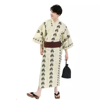 Yukata Obi 2 Piece Set Gentleman S Size Yellow Genjika in [Fuuka] Men s (Obi/Made Japan/B252 Brown) жёлтый
