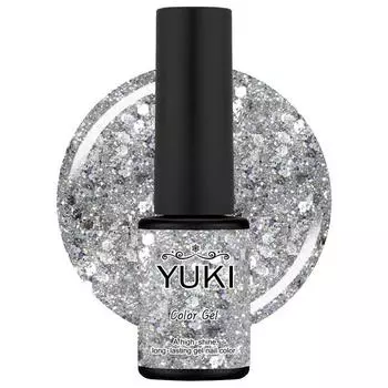 Yuki Gel Nail Color Gel 257 видов, Нет. 67 Серебряный бриллиантовый камень, 5 г, 1 шт.