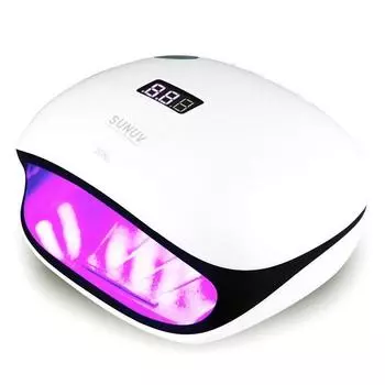 Yuki Sun UV & LED, 48 Вт, гель-лампа для ногтей, белый + черный, 1 шт.