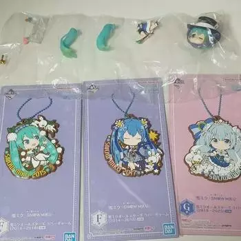 Yukimiku Rubber Straps 5 Pcs + Magical Mirai Miku Asoto Bundle