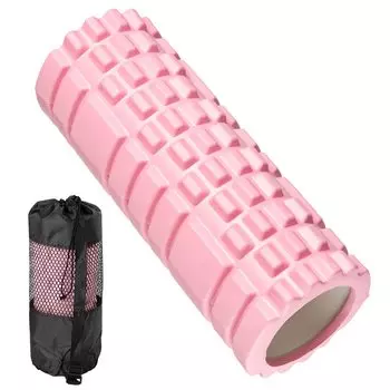 YUKOKOTI Foam Roller Grid Foam Roller Training Fitness Stretching Equipment with Storage Bag (Светло-розовый)