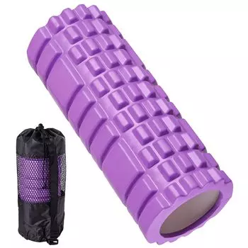YUKOKOTI Foam Roller Grid Foam Roller Training Fitness Stretching Equipment with Storage Bag (Простой, Фиолетовый) фиолетовый