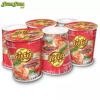 Yum Yum Cup TemTem, Tom Yum Kung Flavor, 60 г, 6 шт - Тайская лапша быстрого приготовления 60 g x 6 pcs