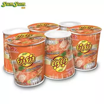 Yum Yum Cup TemTem, Tom Yum Kung Creamy Flavor, 60 г, 6 шт - Тайская лапша быстрого приготовления 60 g x 6 pcs