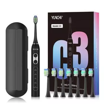 YUNCHI Зубная щетка Sonic Toothbrush C3 электрическая зубная щетка с 5 режимами 1 ручка 8 насадок 1 коробка