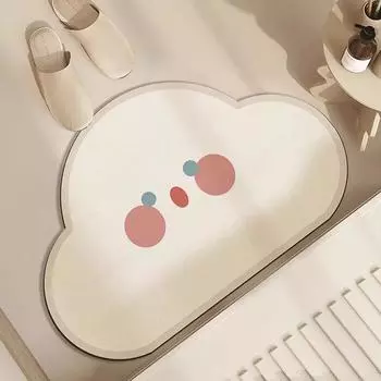 Yunduo ванная комната диатомовый грязевой коврик для пола мультфильм туалет дверь ванной впитывающий быстросохнущий противоскользящий коврик бытовой износостойкий напольный коврик 40 * 60Cm