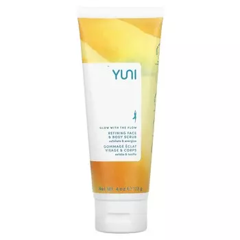 Yuni Beauty, Glow With The Flow, очищающий скраб для лица и тела, 4 унции (113 г)