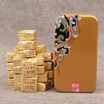 Yunnan Jia Word Mini Tea Brick Шу Пу Эр Пуэр Спелый чай Выдержанный пуэр в кирпичиках 250г
