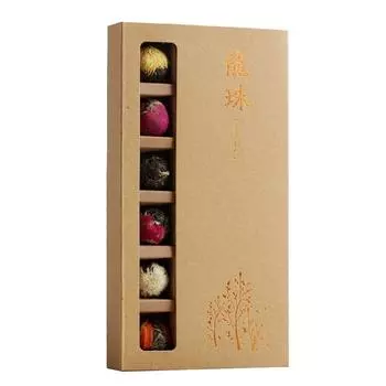 Yunnan Puer Dragon Ball Gift Box 18Raw Tea Rose Jasmine Peony 6Flavor Flower Tea