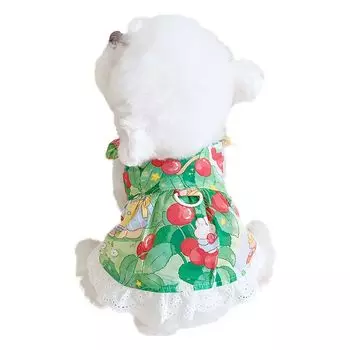 Yuriya Dog One Made of Pet Dog Going Commemorative XXS Clothes, Spring/Summer Dress, Cute, Stylish, Ruffles, Cami, D-ring Included, Piece, Lace,
