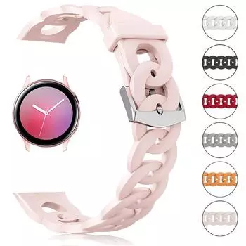 YurKem 20 мм 22 мм женский силиконовый ремешок для Samsung Galaxy Watch 4 3 41 мм 45 мм браслет S3 42 мм 46 мм Active 2 Gear ремешок для часов 20mm watch band