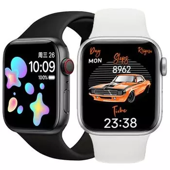 YurKem IWO Series 7 Смарт-часы Водонепроницаемые часы с пульсометром для мужчин и женщин Спортивный фитнес-трекер Смарт-часы для IOS Android Phone чёрный