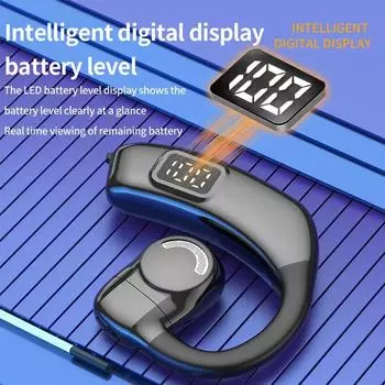 YurKem наушники с костной проводимостью, беспроводные наушники Bluetooth, Hi-Fi наушники с крючком, спортивная водонепроницаемая гарнитура чёрный