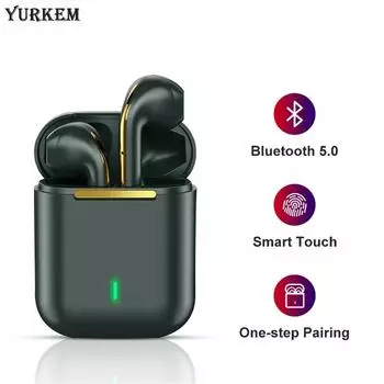 YurKem Наушники-вкладыши TWS Bluetooth 5,0 Мини-наушники Беспроводная гарнитура с 3D звуком 5 цветов для IOS Android Earpods чёрный
