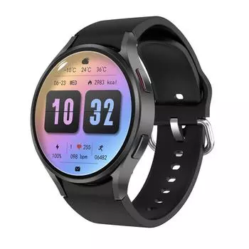 YurKem Смарт-часы с беспроводной зарядкой AMOLED HD-экран Bluetooth Вызов GPS Спорт Фитнес-трекер Обнаружение кислорода в крови SmartWatch