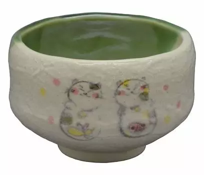 Yutakagama Matcha Bowl White Diameter x Height 6cm Small Tea Bowl Cat Size 9.6
