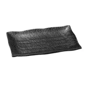 Yuteki Tenmoku rectangular plate Serving plate 12.0 [37.526.53.8cm]