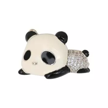 Yutsai Cute Panda Alloy Brooch Black White Rhinestone Pin Scarf Accessory Jewelry Gifts PD2312