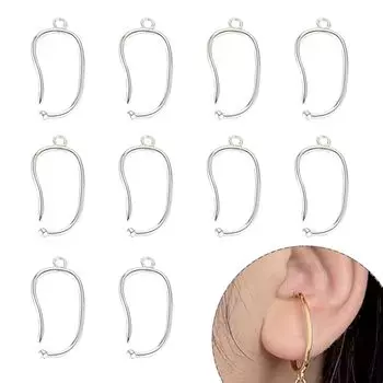 YUWENW серьги-каффы детали для ушных манжет, подходящие для аллергиков, аксессуары для рукоделия, детали для самодельных заушников, 10 штук (Серебряный)