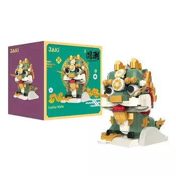 YuY LuoQI Yuyo Loki Block Kirin Culture Красивый смысл Совместимость с малыми частицами Изысканный подарок Подробные инструкции Игрушка День рождения Годовщина