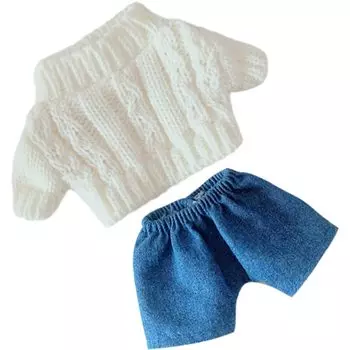 YUYAKESHI кукла хлопковая кукольная одежда 20 см кукольная одежда сменный свитер крутой плюшевый свитер кукольный комплект шорты (Набор D)