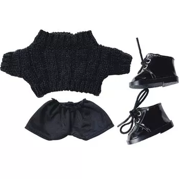 YUYAKESHI кукла хлопковая одежда для кукол 20 см кукольная одежда сменный свитер черный плюшевый свитер кукольная одежда комплект шорты шорты (Свитер + + Обувь)