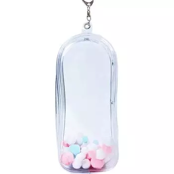 YUYAKESHI OB11 чехол для игрушек bjd trip прозрачная мягкая сумка Itaba для выходной куклы Для выхода брелок Nuiba пылезащитный для хранения (овальный/с помпоном