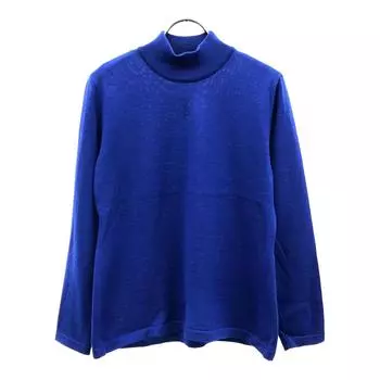 YVES SAINT LAURENT 90s 100% wool, old Logo embroidery Long sleeve Mock neck knit Women Used