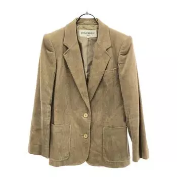 YVES SAINT LAURENT 90s Corduroy tailored jacket S beige Old Women Used