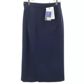 YVES SAINT LAURENT 90s Old Long length Wrap skirt L Navy Women Used