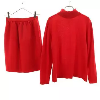 YVES SAINT LAURENT Long sleeve knit Setup M Red skirt Women Used