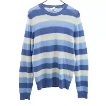 YVES SAINT LAURENT Made in Italy wool Border Pattern Long sleeve sweater Men s Used